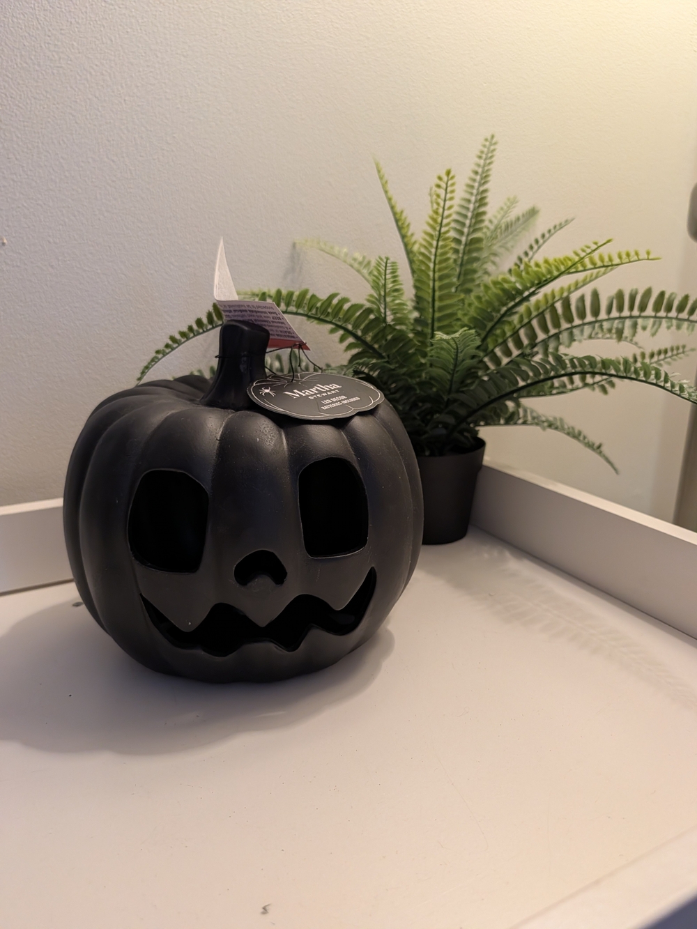Martha Stewart Black Ceramic Jack-O'-Lantern Candy Holder